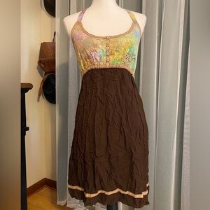Vintage y2k boho Santiki batik tie dye lace dress